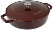 staub "Blazer Saute Pan Grenadine Red 24cm" Two Hand Cast Enamel Pot Shallow Suk