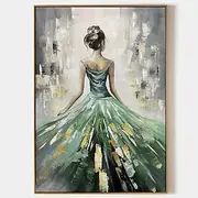 Hand Painted Wall Art Portrait Woman Oil Painting On Canvas Custom Vintage Female dancer girl oil Painting Living Room Wall Decor Modern Wall Art Home Decorati