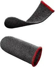 Mobile Game Controller Finger Sleeve Sets Anti-Sweat Breathable Full Screen Sensitive Aim Joysticks Finger Set Silver Ultra-Thin Thumb Finger Sleeve for Mobile Phone Games Red