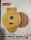 Dash Honeycomb Mini Waffle Maker 4" Nonstick Cooking Surface -Yellow – Brand New