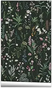 Self Adhesive Botanical Floral Contact Paper Shelf Liner Decorative Peel and Stick Wallpaper for Furniture Cabinets Kitchen Bathroom Bedromm Walls Table Decal 17.7X117 Inches