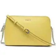 NWT DKNY BRYANT TOP ZIP CROSSBODY LEATHER BAG / LEMON (YELLOW) RETAIL $148