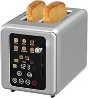 Touchscreen Smart Toaster, 1.5″ Wide SlotsToaster, Digital Countdown Timer, 6 Bread Types & Shades, Defrost Bagel Reheat, Stainless Steel Toast Waffle Maker for Home Kitchen
