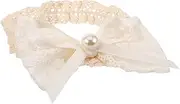 [TOGEVAL] Lace Headband for Baby Girls Elegant Bow Headband Soft Elastic for Newborn Baby Girls
