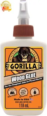 Gorilla Wood Glue 118ml Waterproof for Indoor & Outdoor Carpentry