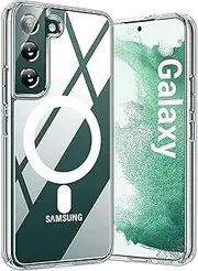 [RUNGOS] Magnetic Clear for Samsung S21 Plus / S21+ Case Magsafe (Strong Magnetic) [Crystal Clear] [Military Grade Drop Protection] Hard Shockproof Case for Samsung Galaxy S21 Plus Case 6.7'' 2021