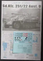 Dragon 1/35 Scale Sd.Kfz. 251/22 Ausf D - Decals from Kit No. 6963
