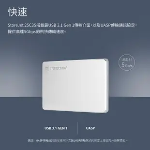 Transcend 創見 1TB 2TB StoreJet 25C3S Type-C 2.5吋 外接硬碟 原廠公司貨