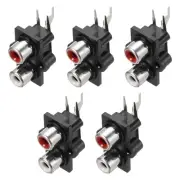 5Pcs PCB Panel Mount AV Concentric Outlet 2 RCA Socket 3pins Black