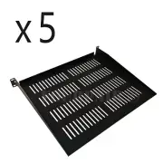 5 Pack - 1 Space Vented Cantilever Relay Rack Mount Server Shelf 19" 1U 15" Deep