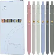 Ddaowanx Gel Pens, 0.5mm Fine Point Quick Dry Blue Ink Pens Retractable, Cute Colorful Barrel Smooth Writing Pen, Aesthetics Gifts for Women Men (6 Pcs-Blue Ink)