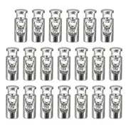 34pcs Double Hole Spring Toggle Stopper Cord Stops Fastener Toggle White Nickel