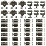 36 Sets Retro Jewelry Box Hinges and Latches Hooks Small Latches Hinges for W...