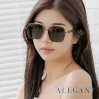 在飛比找momo購物網優惠-【ALEGANT】韓系超人氣水黛墨槍灰方框寶麗來偏光墨鏡/U