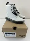 Dr. Martens Boots Women’s Zavala White Leather Combat Womens Size 7 Mens Size 6