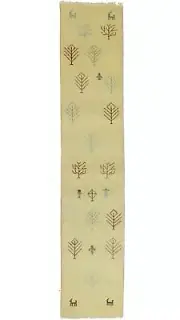Indo-Gabbeh Oriental Runner Rug 3X13 ft Pictorial Tribal Plush Wool Carpet
