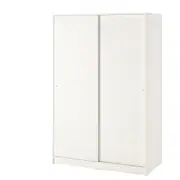 KLEPPSTAD wardrobe with sliding doors, white, 117x176 cm
