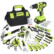 232-Piece 20V Cordless Lithium-ion Drill Driver and Home Tool Set, Green
