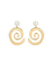 Ettika Aura Swirl Cultured Freshwater Pearl Drop Earrings