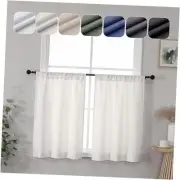Estelle 36 Inch Natural Curtain Tiers, Light-Filtering Short Curtain for