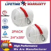 2PACK 3/8 Inch x 200 Feet Twisted 3 Strand Anchor Rope Boat Dock Mooring Line US