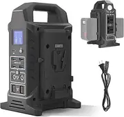 Came-TV Dual V Mount Battery Charger, V Mount Battery Charger/Power Inverter/Power Strip Tower 3-in-1, 14-Port PD65W USB-C Fast Charging/AC/USB-A/DC 12V/ D-tap 14V