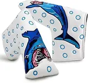 Shark Golf Blade Putter Club Head Cover Headcover Magnetic for Golf Clubs fits Blade Style Putters - Synthetic Leather Putter Cover for Scotty Cameron Select Newport Series Putters