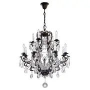 Salzburg 12 Light Crystal Glass Chandelier Light, Bronze