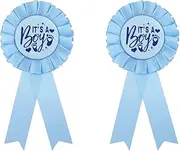Gender Reveal badge pin, Its a boy Tinplate Badge Pin for Dad to be & Mom to be, Baby Shower Button New Mom Gifts Gender Reveals Party Baby; Blue Rosette Button Baby Celebration, Boy Blue, Plastic, no