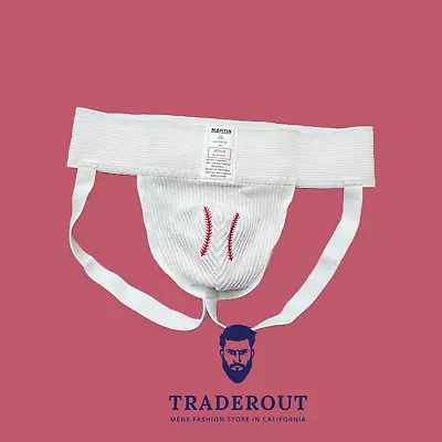 H.E.Arts Custom Embroidery Baseball stitch Men white jock jockstrap underwear