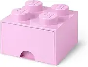 LEGO 4005 Brick 4 Knobs, 1 Drawer, Stackable Storage Box, 4.7 Litre, Pink, Plastic, Legion/Light Purple, 25 x 25 x 18 cm