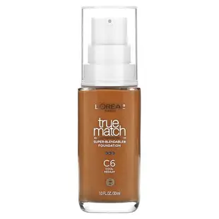[iHerb] L'Oréal True Match 超柔粉底液，C6 Cool Medium，1 液量盎司（30 毫升）