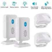 2Sets Wireless Motion Sensor Alarm Detector Security Wireless Door Bell Chime AU