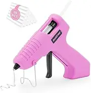 ALATINCordless Mini Hot Glue Gun Tool Kit, Rechargeable Fast Preheating Mini Glue Gun Kit with 30 Pc Premium Glue Stick, USB-C Rechargeable with，Automatic-Power-Off Glue Gun for(Pink)