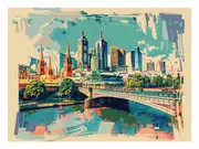 Melbourne Retro Canvas Print
