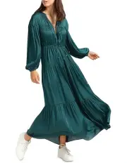 [Belle & Bloom] Window Seat Tiered Maxi Dress in Green