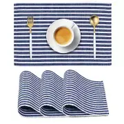 Cotton Ribbed heat resistant Table Place Mats for Dining table Washable 4 Pieces