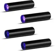 UV Torch 365 nm & 395 nm Black Light, Mini Strong Rechargeable UV Lamp, USB-C LED UV Light, Pet Urine Detector for Gel Nails, Resin, Amber, Uranium Glass, Scorpion, Money Checker, Set of 4