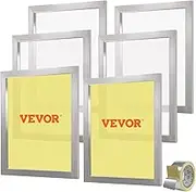 VEVOR Screen Printing Kit, 6 Pieces Aluminum Silk Screen Printing Frames, 20x24inch Silk Screen Printing Frame with 160 Count Mesh, High Tension Nylon Mesh and Sealing Tape for T-Shirts DIY Printing