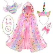 Princess Dress up for Girls,Unicorn Light up Princess Cape Set,Light up