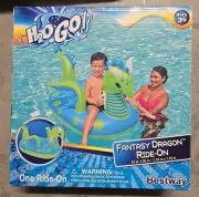 NEW BESTWAY H20 Go! FANTASY DRAGON RIDE ON Pool Float 56"x53" HEAVY DUTY HANDLES