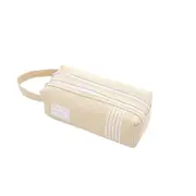 3pc Pencil Bags Canvas Large Capacity Double Pen Pencil Cases Multi-function Fabric Pen Box Pouch Women Make Up Storage Bag