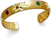 [JewelryWeb] 14k Yellow Gold Enamel toe ring-toe ring for Women