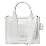 Marc Jacobs The Shiny Crinkle Leather Mini Tote Crossbody Bag White