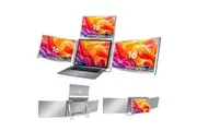 Trion 16" FHD Portable Monitor Quad Screen with One-Cable Triple Display Screen Extender for Laptops (Win10+, Mac M1/M2/M3) (AU Version)