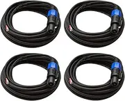 Seismic Audio SPRW25FourPack 25-Feet Raw Wire to Speakon Speaker Cable 16 Guage PA/DJ/Home Audio