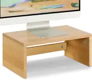 Higher Monitor Stand Riser, Wood Monitor Riser with Storage for Desk Small Monit