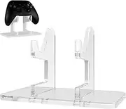 Game Controller Stand - Clear Acrylic Gamepad Display Stand, Headset Holder for Desk | Game Controller Organizer Holder, Neck Storage Stand