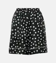 [Dolce & Gabbana] Dolce & Gabbana Capri polka-dot silk satin shorts AU 4 black