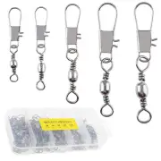 100pcs Ball Bearing Fishing Swivels Snap Coastlock Fishing Line Connector 5 Size